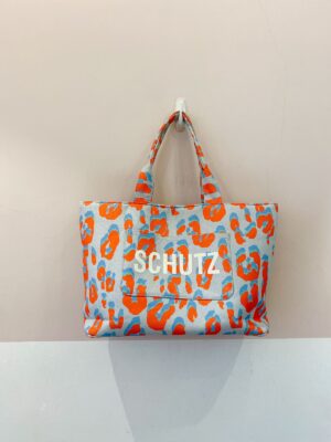 Bolsa tecido azul oncinha Schutz