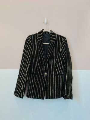 Blazer veludo listras douradas Eva 36