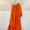 Vestido longo amplo laranja Débora Mangabeira GG