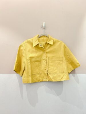 Blusa curta couro amarelo L’Cecci PP