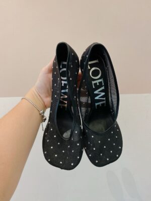 Scarpin preto tela brilhos Loewe 37