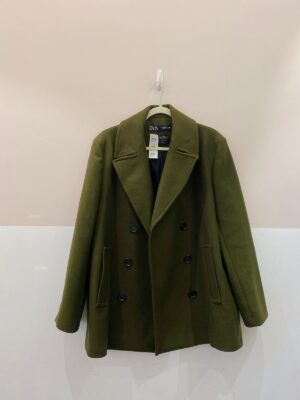Casaco musgo lã Zara GG