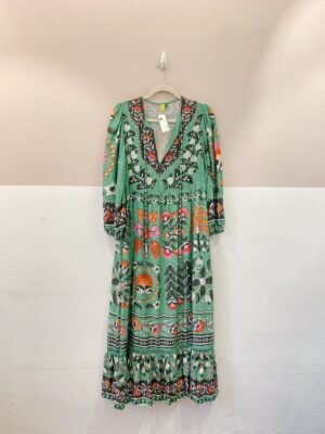 Vestido verde estampado cajus Farm G