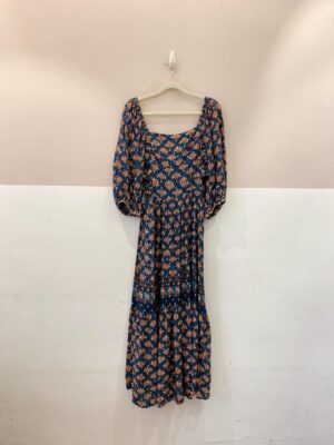 Vestido midi azul estampado Farm M