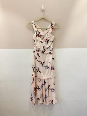 Vestido midi rosa floral Maria Filó P