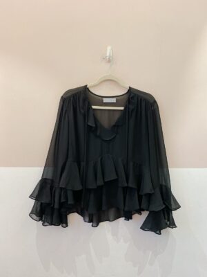 Bata babados preta Brumê G