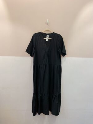 Vestido midi preto liso Zara G