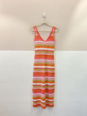 Vestido midi crochet colorido BY NV P