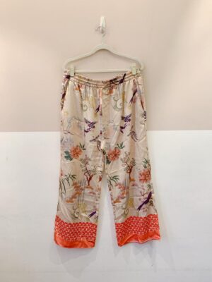 Calça acetinada estampada Zara GG