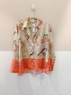 Camisa acetinada estampada Zara M