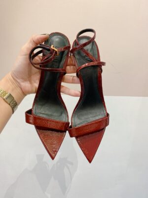 Sandália vinho salto dourado Schutz 37