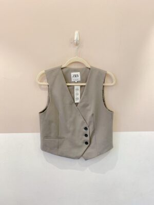 Colete alfaiataria cinza Zara P