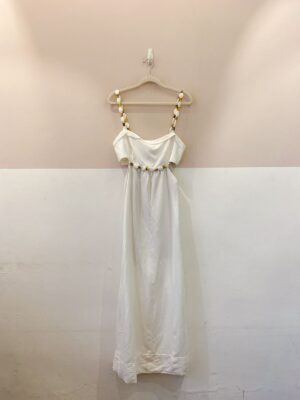 Vestido midi branco recorte Vix M