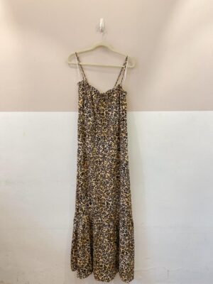 Vestido longo onça bege Maria Filó G