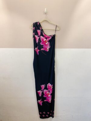 Vestido longo malha floral Mixed M