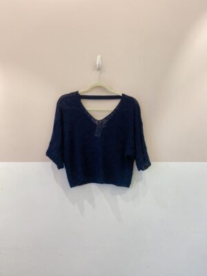 Blusa tricot marinho Maria Filó P