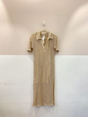 Vestido midi crochet areia C&A P