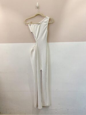 Vestido longo fenda recorte Voah M