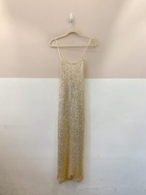 Vestido midi paetês dourados Loja 3 M