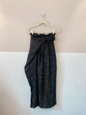 Saia longa preta lã fios luréx Agilitá M