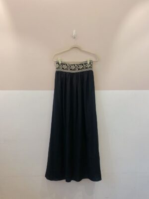 Vestido midi preto tomara que caia Cris Barros 36