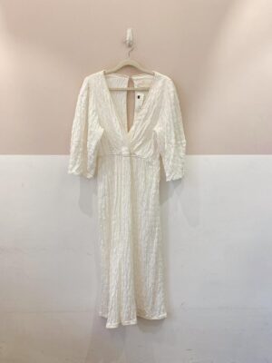 Vestido midi off white textura A. Niemeyer 38