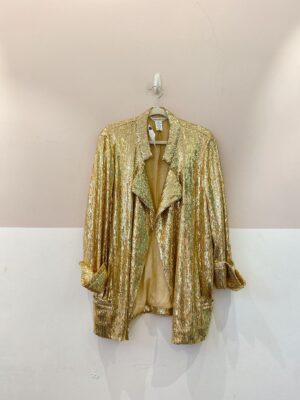 Blazer dourado paête DVF 40