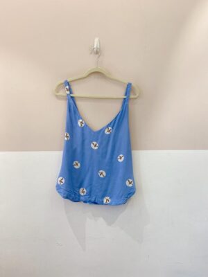 Blusa azul estampada Maria Filó G