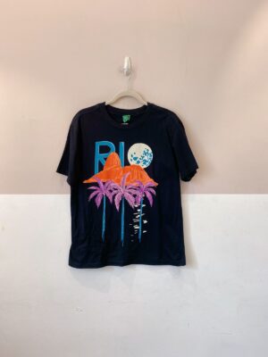 T-shirt preta silk Farm P