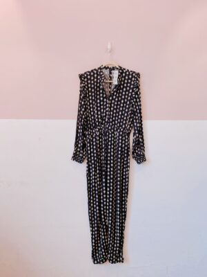 Macacão preto estampado Lizie M