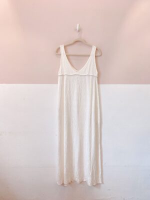Vestido midi branco tricot Maria Filó M