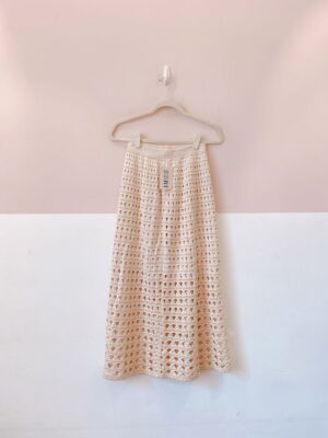 Saia midi crochet bege Amisis M