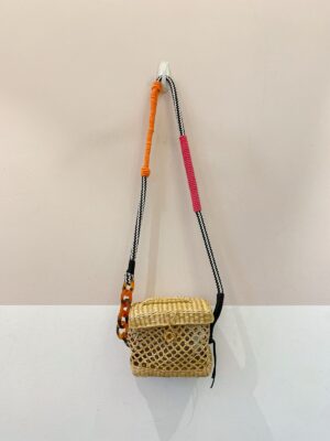 Bolsa palha alça colorida Nannacay