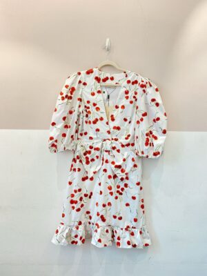 Vestido midi branco cerejas G