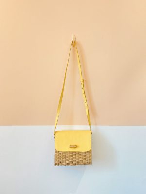 Bolsa palha couro amarelo Glorinha Paranagua