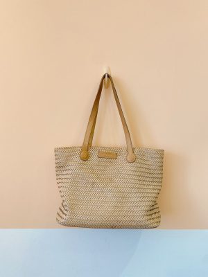 Bolsa bege couro trançada Escudero & Co