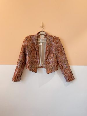 Blazer curto estampado tecido NV M