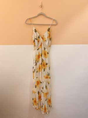 Vestido midi flores amarelas Farm P