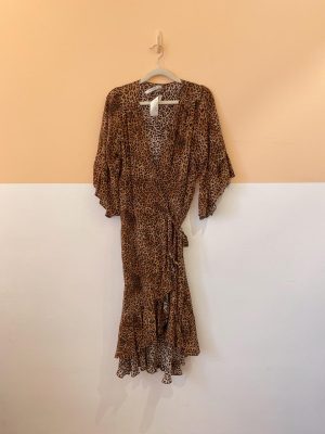 Vestido envelope onça seda Ateen 40