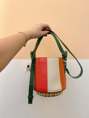 Bolsa balde listrada colorida Nohma