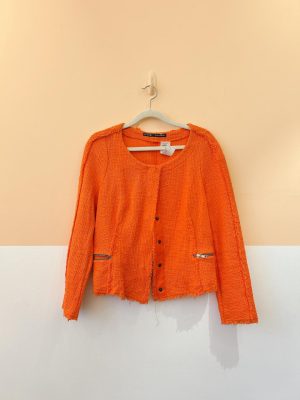 Casaco tweed laranja Zara M