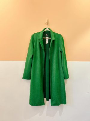 Sobretudo verde suede Zara P
