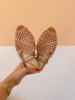 Rasteira salto tresse marrom Abrand 34