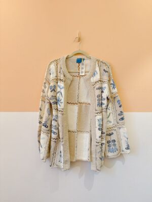 Kimono tricot off estampa azul Cruise M