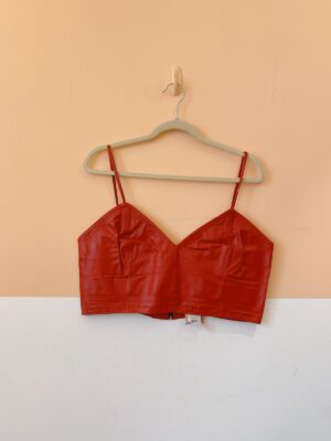 Top couro vermelho Uzee G