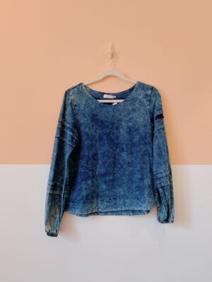 Blusa malha estampa jeans Gaya PP