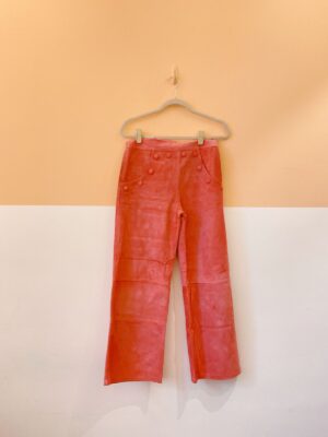 Calça rosa camurça couro Coro SP 36