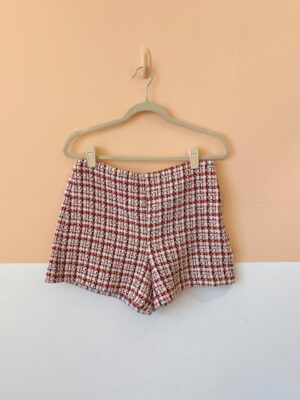 Short tweed vermelho Zara P